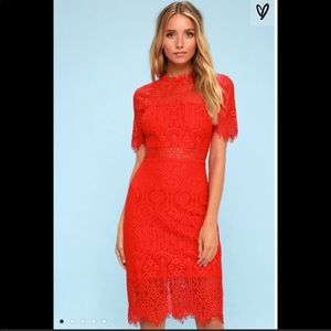 Lulu’s Remarkable Red Lace Dress